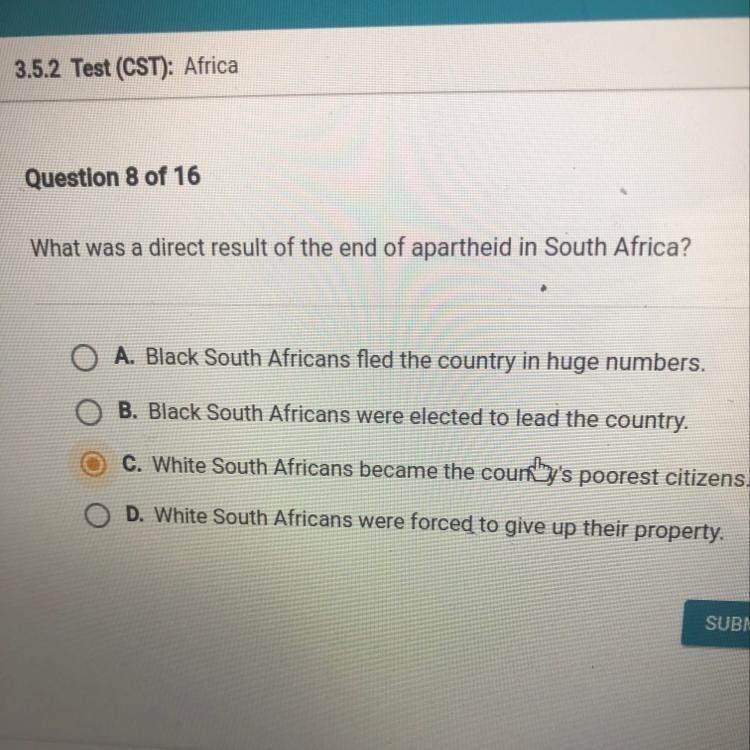 What was a direct result of the end of apartheid in South Africa?-example-1