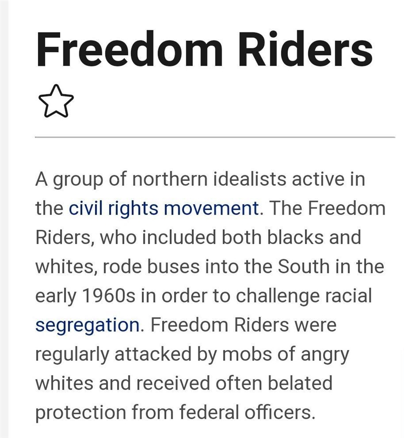 If you were to describe a freedom rider what three words would you use and why?-example-1