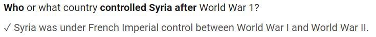 After World War I, who controlled Syria? A) Russia B) United States C) France D) Great-example-1