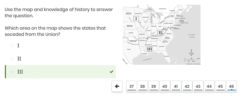 Use the map and knowledge of history to answer the question. Which area on the map-example-1