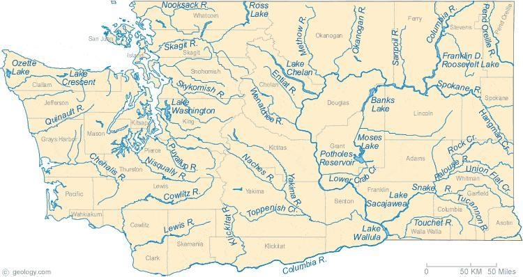 The map shows rivers in Washington.-example-1