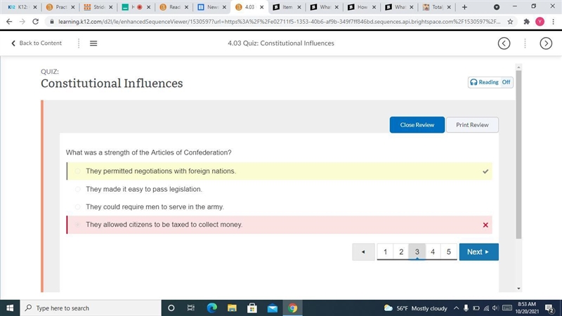 What was a strength of the Articles of Confederation? They made it easy to pass legislation-example-1