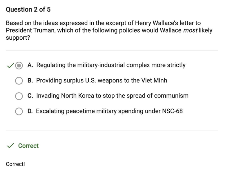 Based on the ideas expressed in the excerpt of Henry Wallace's letter to President-example-1