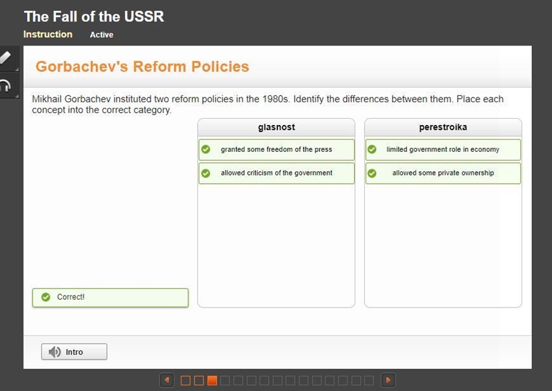 Mikhail Gorbachev instituted two reform policies in the 1980s. Identify the differences-example-1