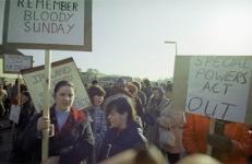 49:54 In the photo, the protesters are calling attention to an event in Northern Ireland-example-1