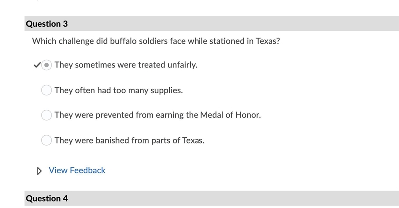 History help. Which challenge did buffalo soldiers face while stationed in Texas? A-example-1