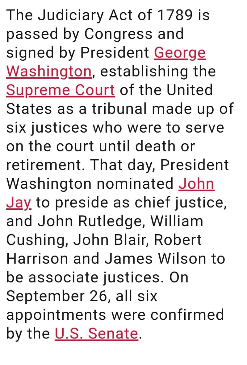 9. Who did President George Washington appoint as the first Chief Justice of the Supreme-example-1