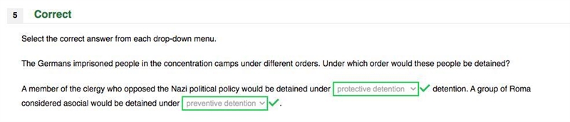 The Germans imprisoned people in the concentration camps under different orders. Under-example-1