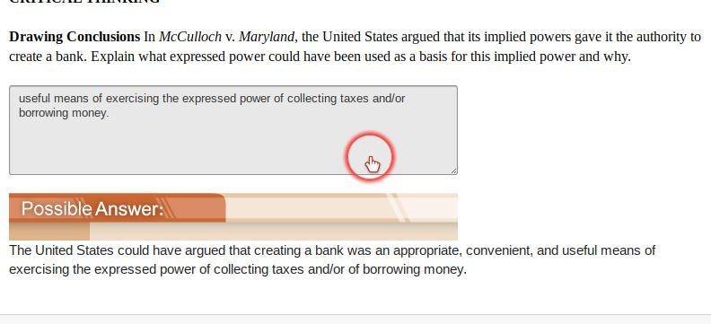 38. In McCulloch v. Maryland, the United States argued that its implied powers gave-example-1