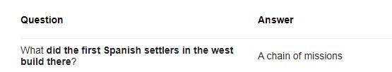 What did the first Spanish settlers in the West build there?-example-1