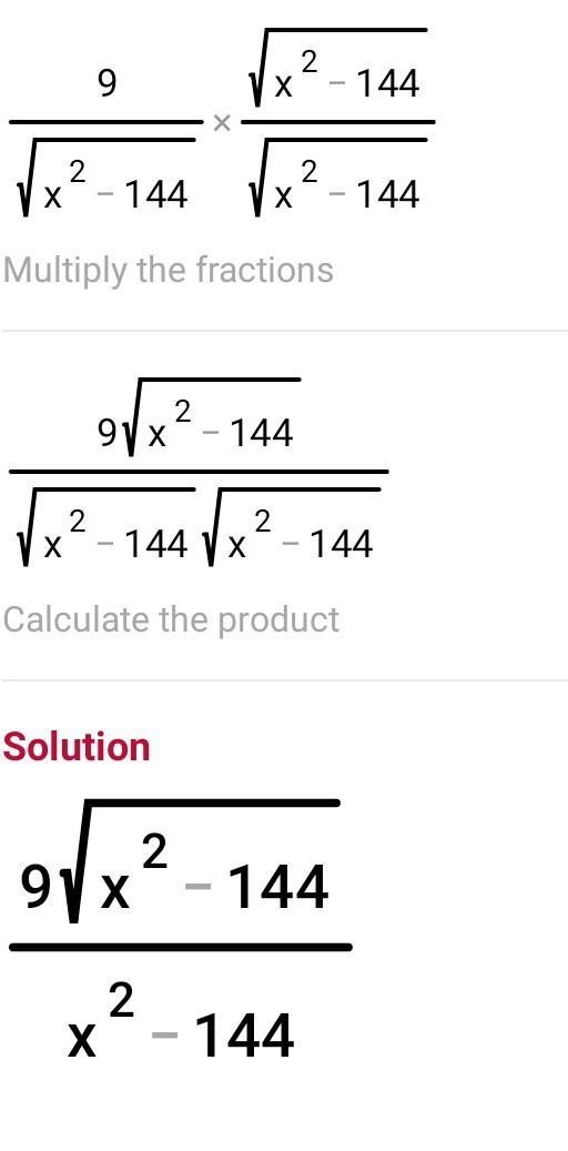 F(x)=9/square root of x^2-144-example-1