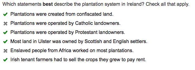 Which statements best describe the lives of plantation owners? Check all that apply-example-1