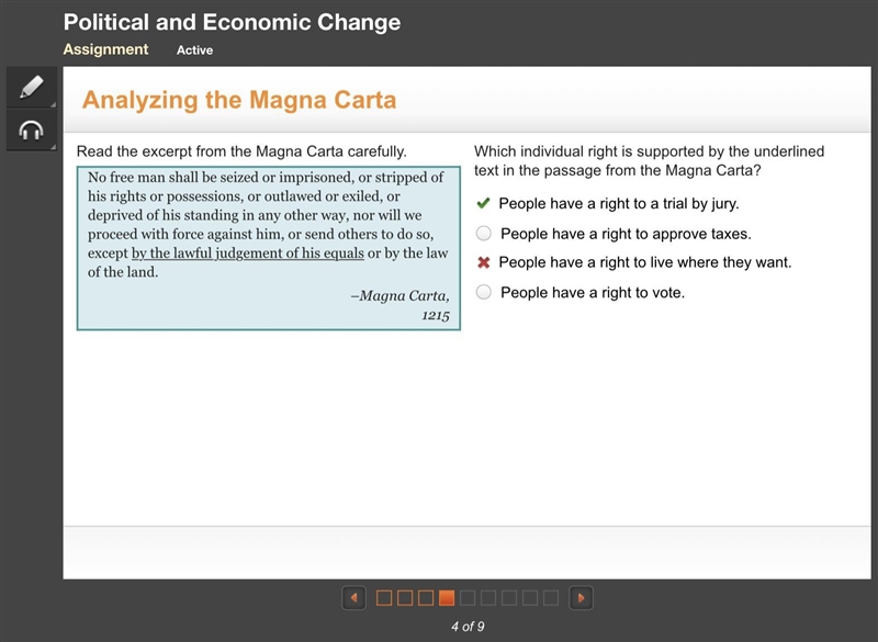 Magna Carta:Declaration of Independence: No free man shall be seized or imprisoned-example-1