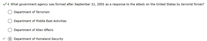 3. What government agency was formed after September 11, 2001 as a response to the-example-1