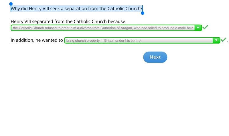 Why did King Henry VIII want to separate from the Catholic church-example-1