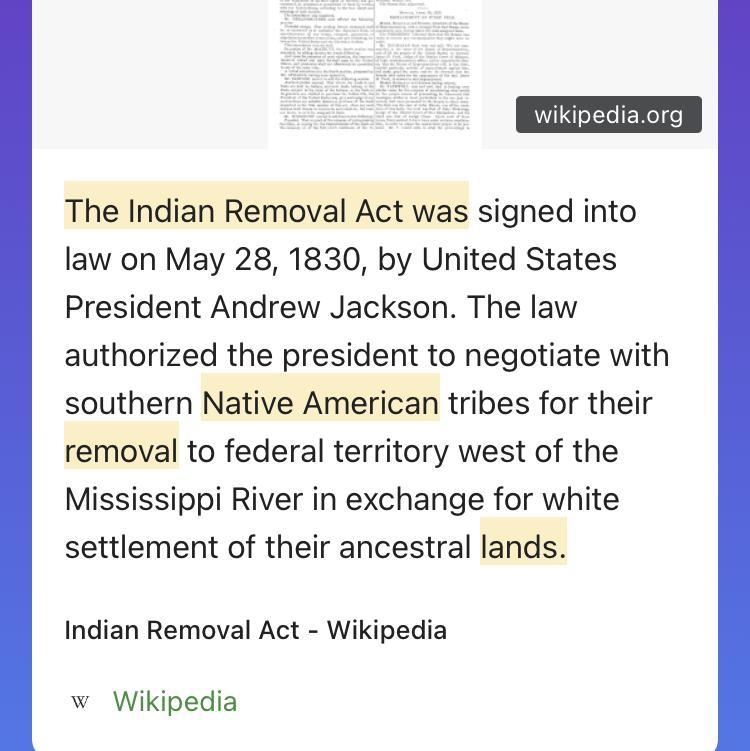 The indian removal act was passed so that native american land would become availiable-example-1