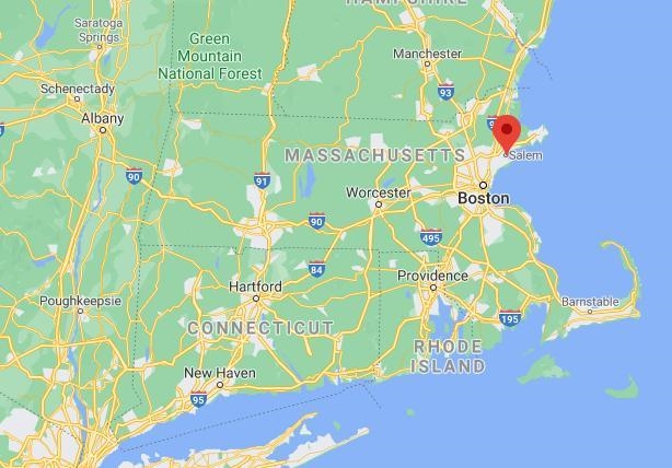 6. Locate the town of Salem on a map of Massachusetts​-example-1