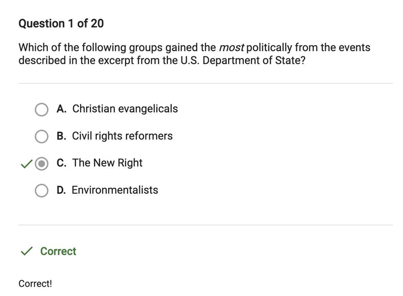 which of the following groups gained the most politically from the events described-example-1