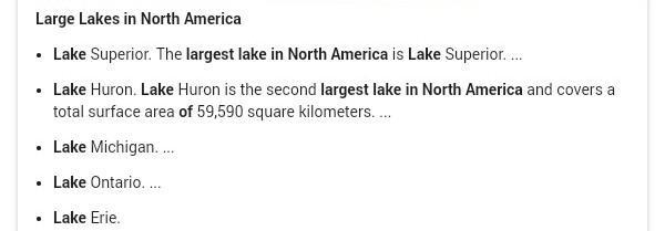 Write 5 facts about the largest lake in North America​-example-1