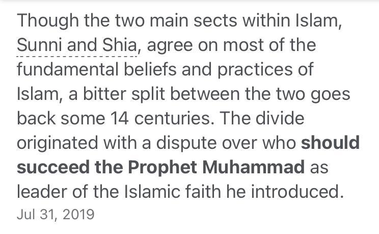 What led to the schism of Islam-example-1