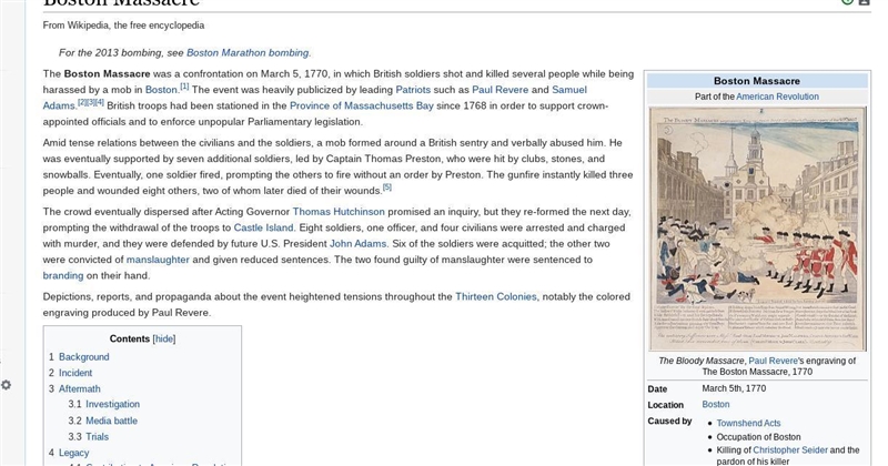 What happened in America as a result of the Boston Massacre? Explain.-example-1