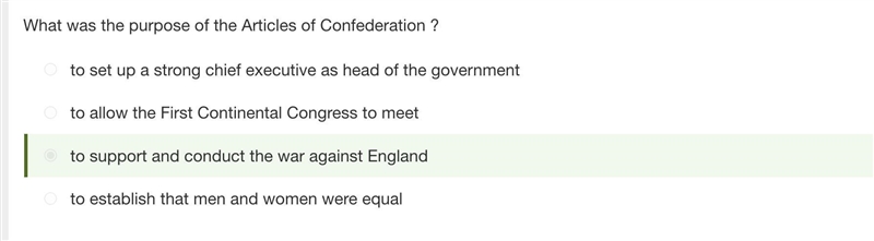 What was a strength of the Articles of Confederation? They made it easy to pass legislation-example-1