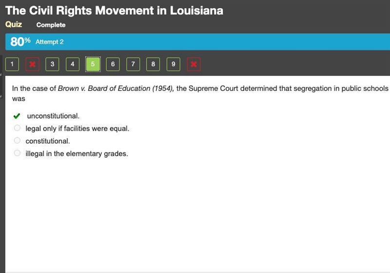 In the case of Brown v. Board of Education (1954); the Supreme Court determined that-example-1