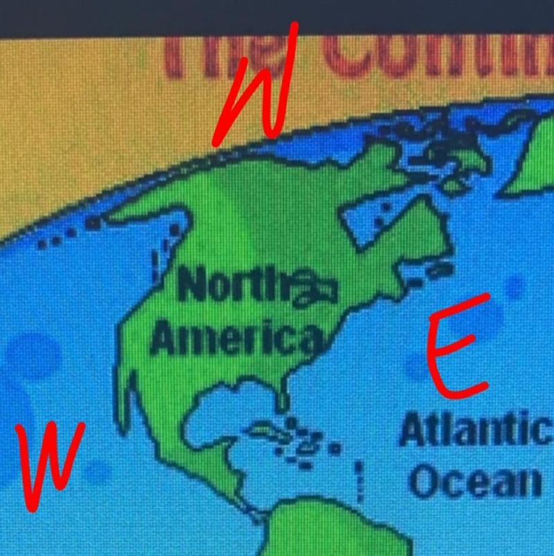 Is the Atlantic Ocean east or west? Is the Pacific Ocean east or west? PLEASE DON-example-1