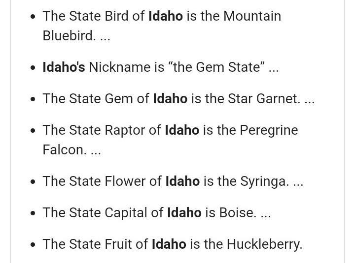 What are some interesting/fun facts about Idaho .??-example-1