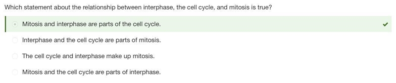 Which statement about the relationship between interphase, the cell cycle, and mitosis-example-1