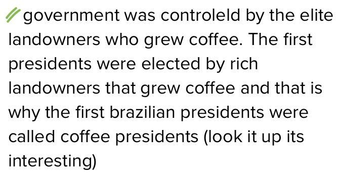 Why did members of the urban middle class in Brazil protest the coffee elite in the-example-1