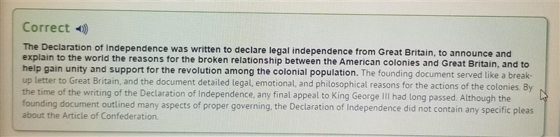 Which choices accurately provide a purpose for the writing of the Declaration of Independence-example-1