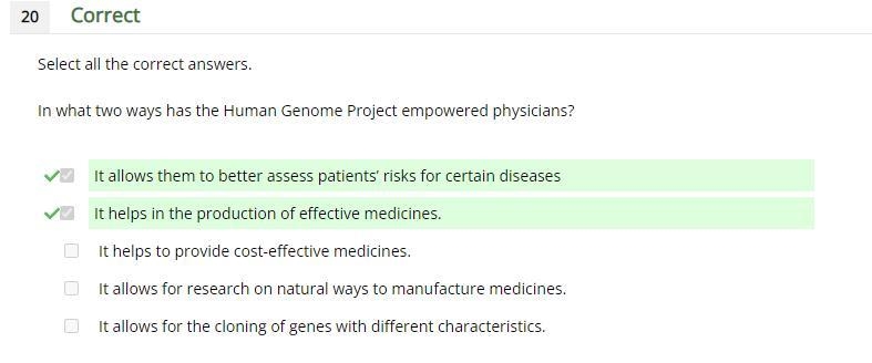 Select all the correct answers. In what two ways has the Human Genome Project empowered-example-1