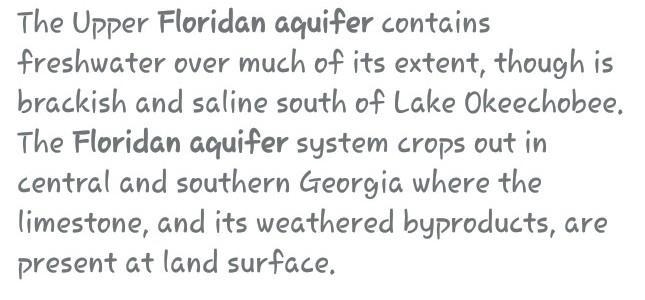 What kind of water is located in the Floridan Aqufier?-example-1