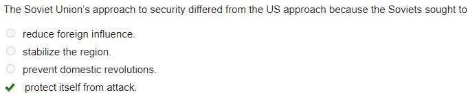 The Soviet Union's approach to security differed from the US approach because the-example-1