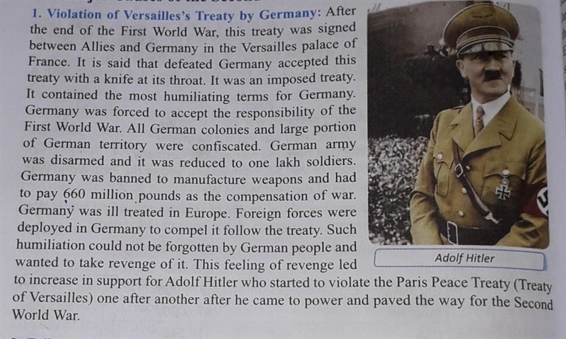 Treaty of Versailles affect Germany to a great extent. explain effect of it on gemany-example-1