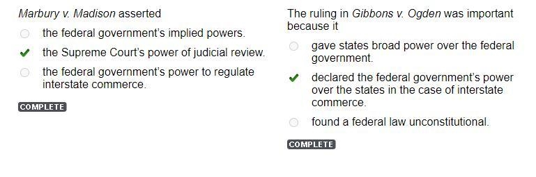 NEED TO KNOW ASAP In Marbury v. Madison, the Supreme Court asserted the power of O-example-1