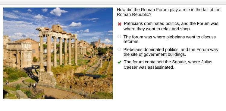 How did the roman forum play a role in the fall of the roman republic? patricians-example-1