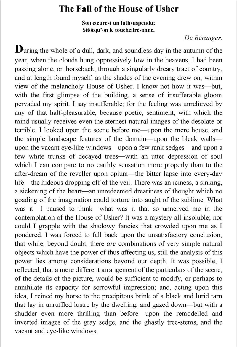 If you have read the stories “The Fall of the House of Usher” and “ The Cask of Amontillado-example-1