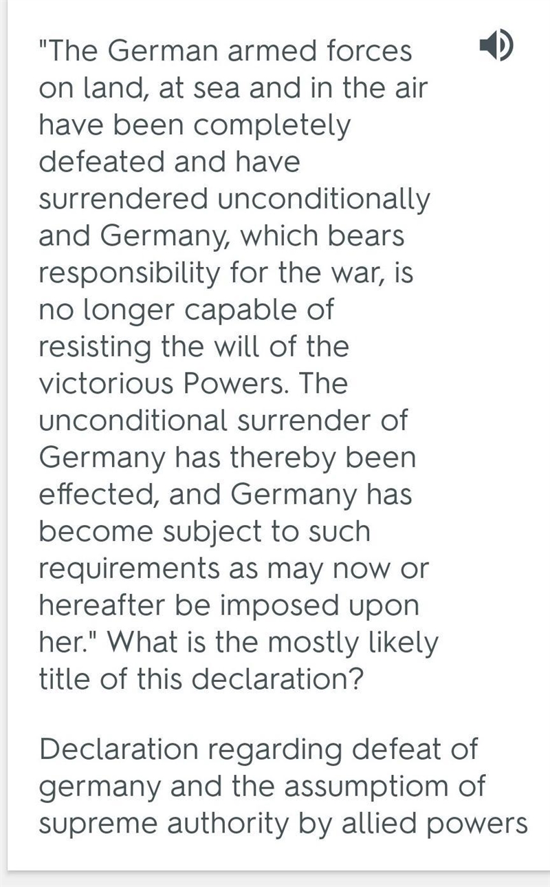 "The German armed forces on land, at sea and in the air have been completely-example-1