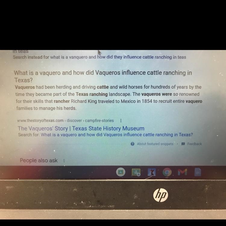 What is a vaquero, and how did vaqueros influence cattle ranching in Texas?-example-1