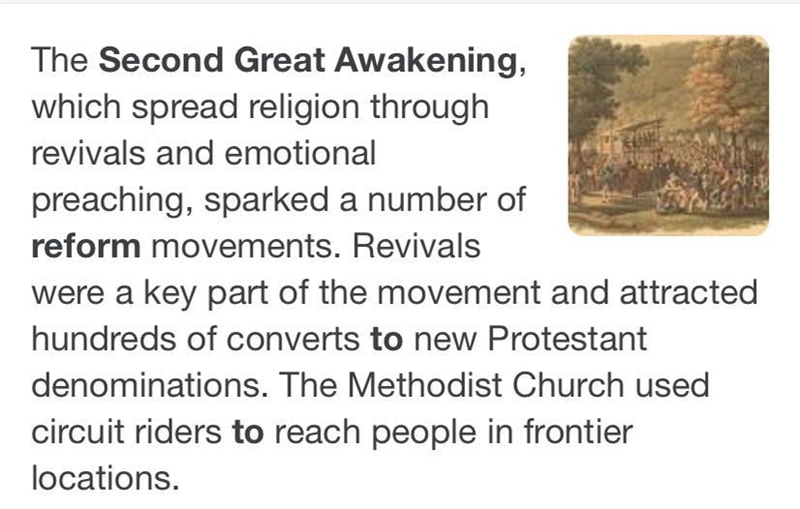 What is the relationship between The second great Awakening, and the reform of the-example-1