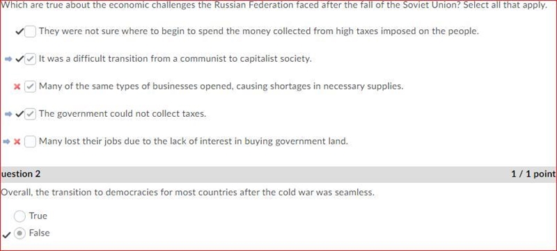 Which are true about the economic challenges the Russian Federation faced after the-example-1