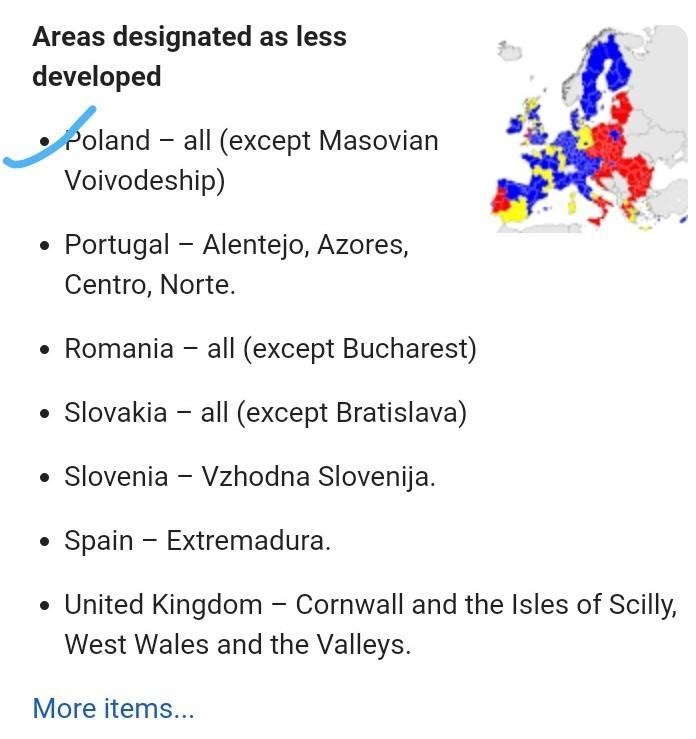 18. What region of Europe is the least developed?-example-1