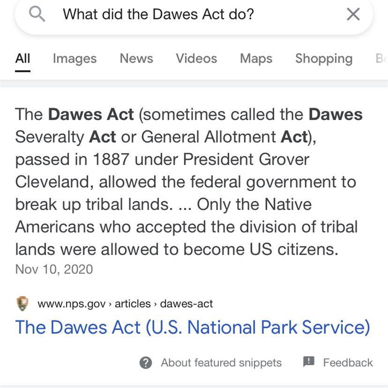 What did the Dawes Act do?-example-1