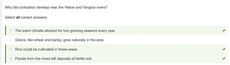 Why did civilization develop near the yellow and yangtze rivers?-example-1