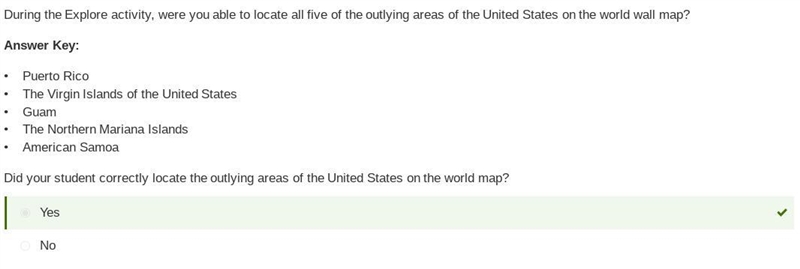 During the Explore activity, were you able to locate all five of the outlying areas-example-1