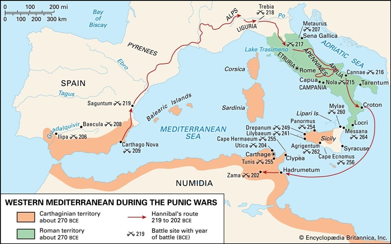 After conquering most of what is now Italy, Rome went on to conquer the Carthaginian-example-1