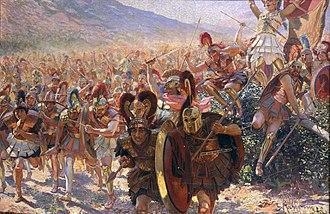 The Persians landed in the plains near Athens. As their army greatly outnumbered that-example-1