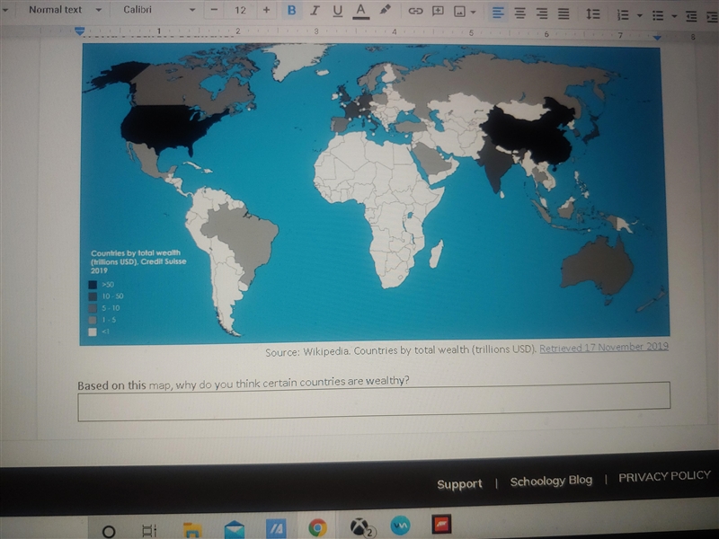 Based on this map, why do you think certain countries are wealthy?-example-1